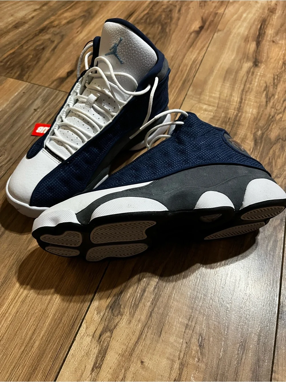 Jordan Retro 13 Navy Blue and White Basketball Shoes